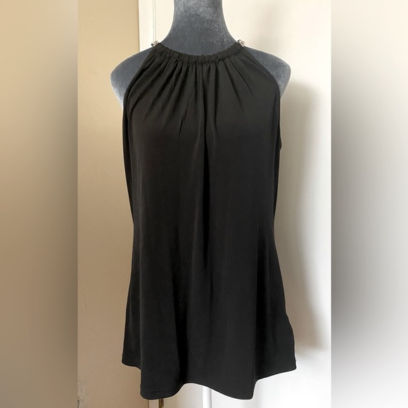 Michael Kors Chain Neck Black Halter Top Size Large - Picture 1 of 10
